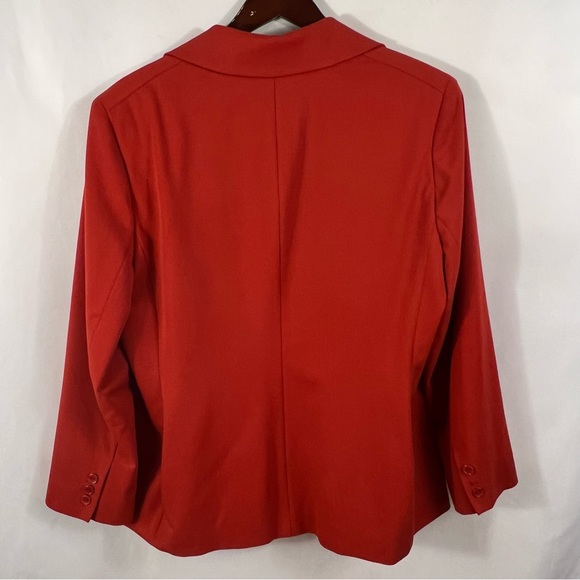 Rena Rowan Blazer Jacket Women's Plus Size 14 W Red Holiday Christmas Stretch - Picture 6 of 6